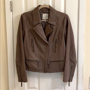 Joie Leather Contrast Jacket